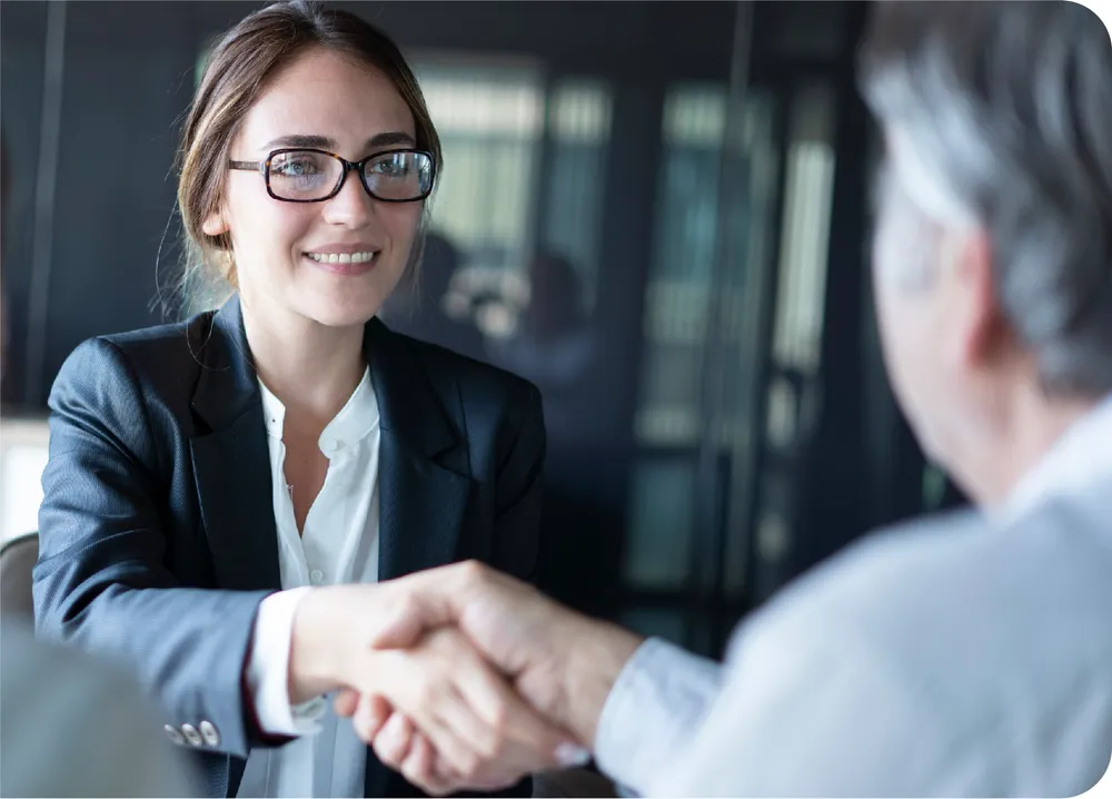 Lawyer shaking hands